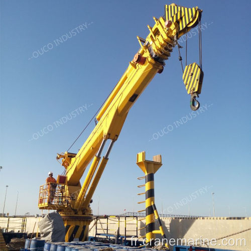 OUCO CUSTUST 4T30M HYDRAULIC TERESCOPIC MARINE CRANE, Large Ship Crane Operation stable